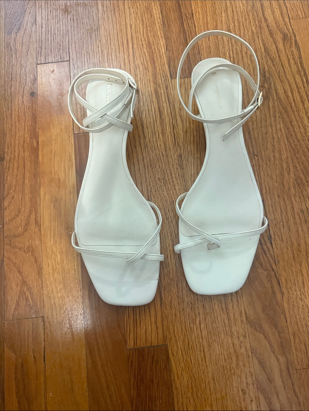 Reformation Strappy Kitten Heels